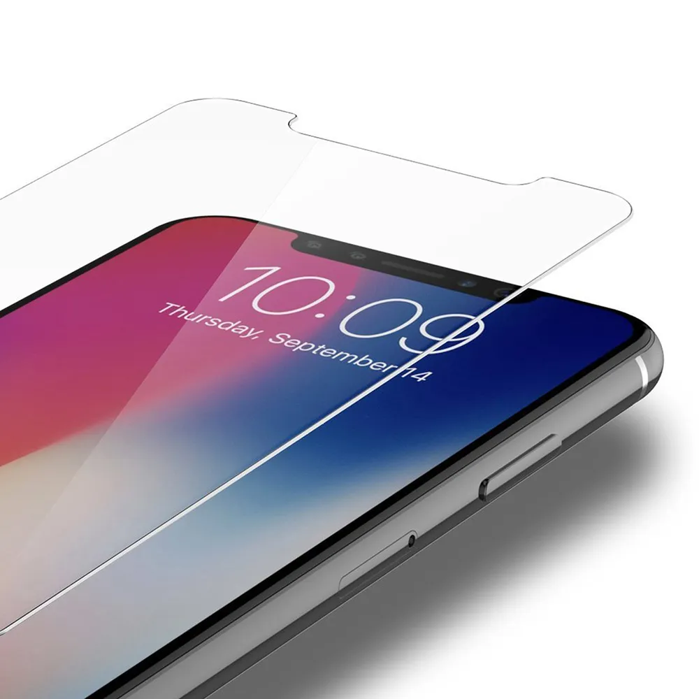 Für iPhone 15 14 13 12 11 Pro Max XS Max XR 8 7 Plus Samsung A14 A13 A32 A53 A21 A11 A03S A23 Displayschutzfolie aus gehärtetem Glas 0,33 mm 2,5D 9H mit Papierverpackung