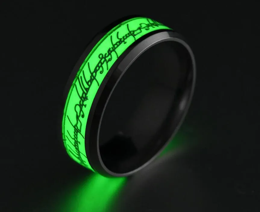 Glow In The Dark Lord Of The Rings Ring - Stainless Steel - Foto 4