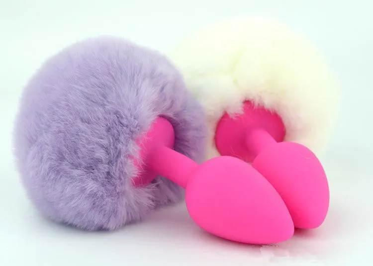 4 couleurs Sexy Fluffy Rabbit Tail Butt Plug Sex Toys Pour Hommes et Femme Fétiche Silicone Plug Anal Queue Adulte Produits de Sexe Pour Gay3101688