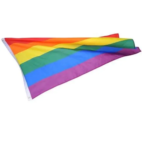 Büyük Gökkuşağı Bayrağı Gay Pride Banner Çizgili Flama Bayrakları Büyük Etkinlik İşareti 4x6 Ayak Polyester Parti Dekorasyonları 90*150 cm