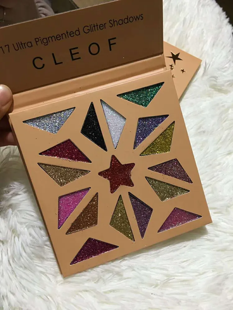 Cleof Glitter Eyeshadow 팔레트 팔레트 17 울트라 착색 그림자 DHL 무료