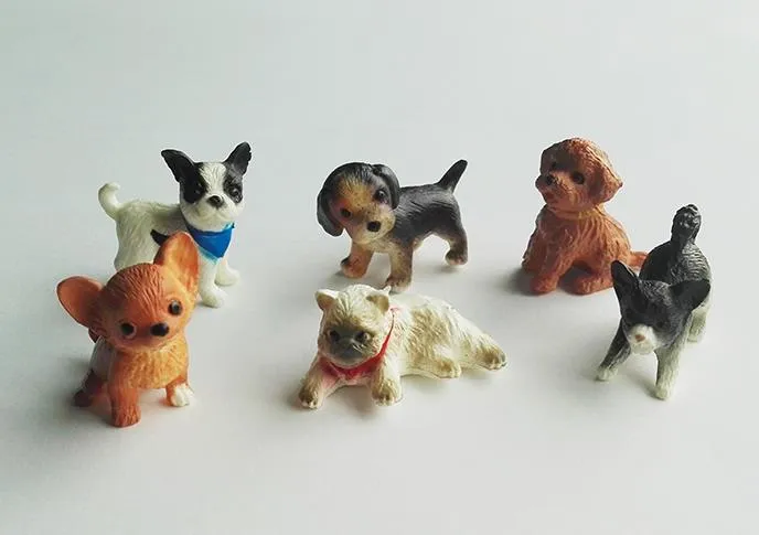 Simulation Lovely Pet Mini Animals Cat Dog Decoration Animal PVC Figures Toys Cute Puppy Kids Toys Dolls