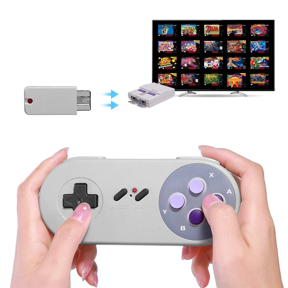 2.4G Wireless Button Style Gaming Controller for SNES Mini Super NES classic edition Gamepad High Quality FAST SHIP