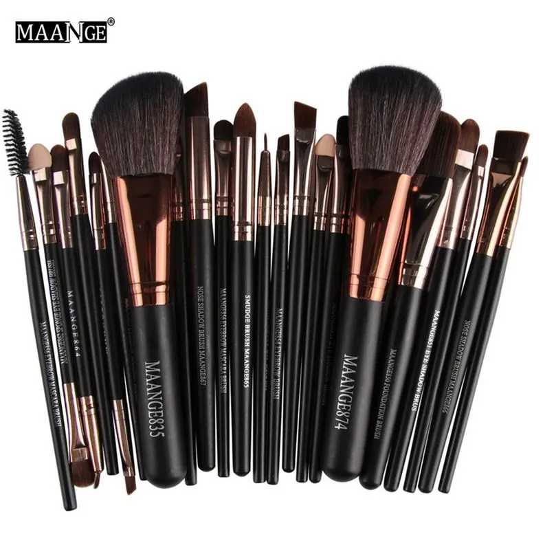 Maange 22st Beauty Makeup Brushes Set Cosmetic Foundation Pulver Blush Eye Shadow Lip Blandning Make Up Brush Tool Kit Maquiagem