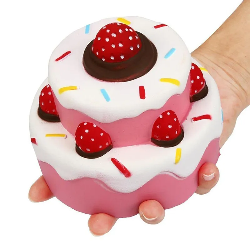 Giocattoli antistress bambini Cup Cat Double Layer Strawberry Cake Squishy Crema a lenta crescita Profumato Decompression Cure Toy Baby Giocattoli regalo di Capodanno