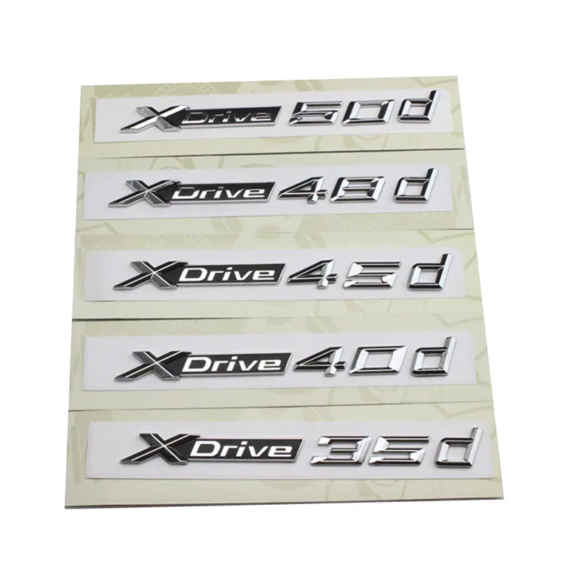 Stylingdekal för biltrim för BMW X1 X3 X4 X5 X6-serien Xdrive 18d 20d 25d 28d 30d 35d 40d 45d 48d 50d Emblem märken Logotypbokstäver