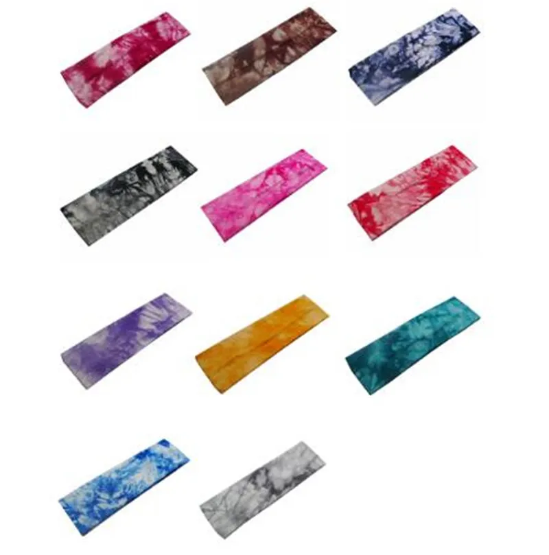 Unisex Tie Dye elastische Stirnbänder Sport Yoga Haarband Baumwolle Turban Headwrap Haarschmuck 13 Farben