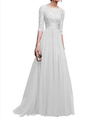 European And American Autumn Winter New Evening Dress Amazon Wish  Fashionable Style Lace Chiffon Splice Evening Dress Long Skirt From  Yecaomei, $31.06 | DHgate.Com