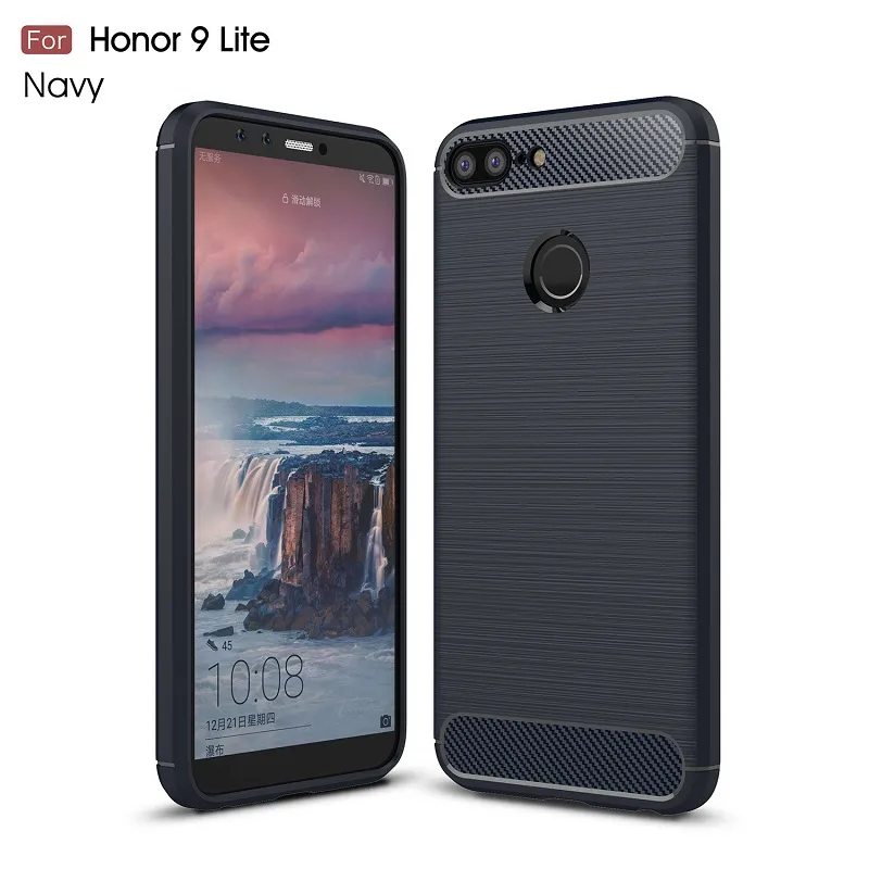 Estuches para teléfonos móviles para Huawei honor9 Lite Estuche resistente de fibra de carbono de lujo para huawei enjoy7S contraportada Envío gratuito de DHL