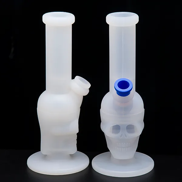 Skull Silicon Bong Water Pipe Accessori fumatori in silicone uso alimentare Altezza trasparente da 8,3 pollici = diametro 210 mm = 85 mm Include narghilè Shisha in silicone Downstem DHLSRS491-2