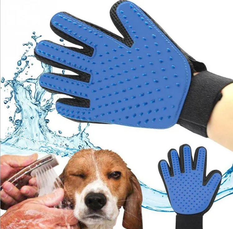 1 par de cepillos de limpieza para mascotas, peine para perros, guante de goma/TPE, guante de baño, masaje para perros y gatos, depilación, aseo, guante mágico para deshedding