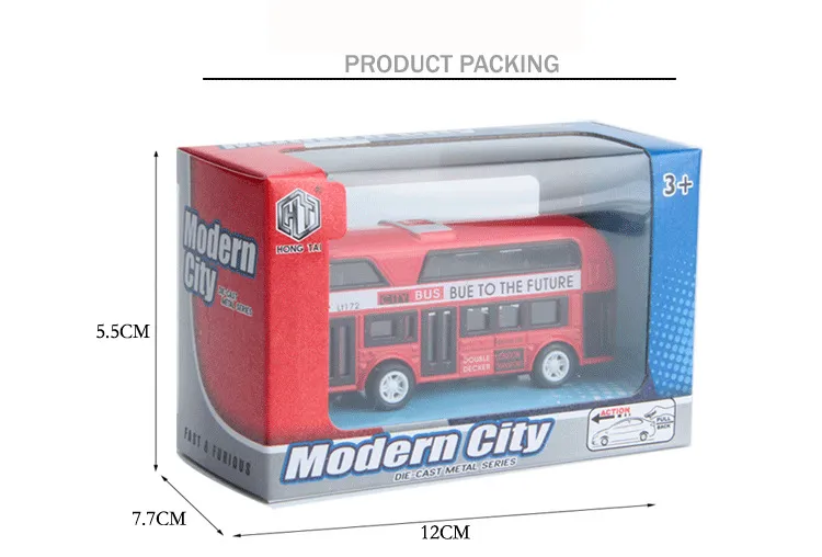 HT Diecast Alaşım Londra Çift Decker Otobüs, Gezi Araba Modeli Oyuncak, Geri Çekme, Süs, Noel Kid Doğum Günü Hediyesi, Koleksiyon, 2-1