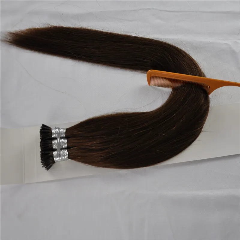 Elibes Marka - Stick I Wskazówka Rozszerzenia włosów 16-24 "1gr St 200strands Lot Keratyna Indian Virgin Hair 4 kolory opcja, Darmowy DHL