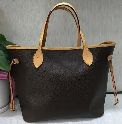 Venda quente nf bolsa de couro genuíno real saco de compras ombro handpick mãe saco marca neverf ebene gm bolsa