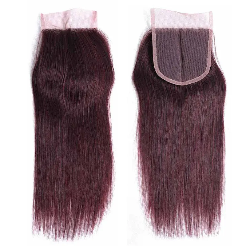 Venditori di chiusura in pizzo di capelli di colore puro Brasiliani Capelli umani brasiliani 4xe di chiusura in pizzo 27 30 33 99J miele bionda bionda Auburn Dark Re4282811