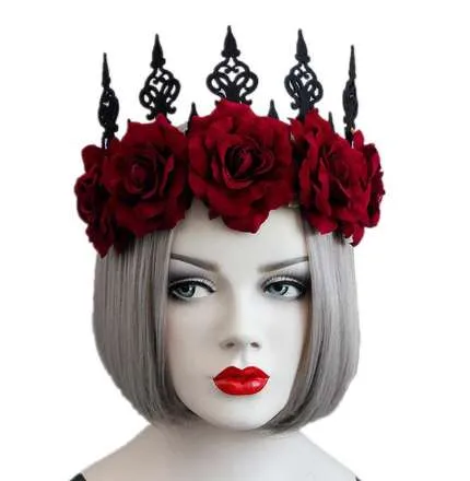 1 Stück Stirnband Rosetten Krone Mode Retro Einzigartiger Kopfschmuck Zubehör für Tanzparty Halloween Frauen Damen