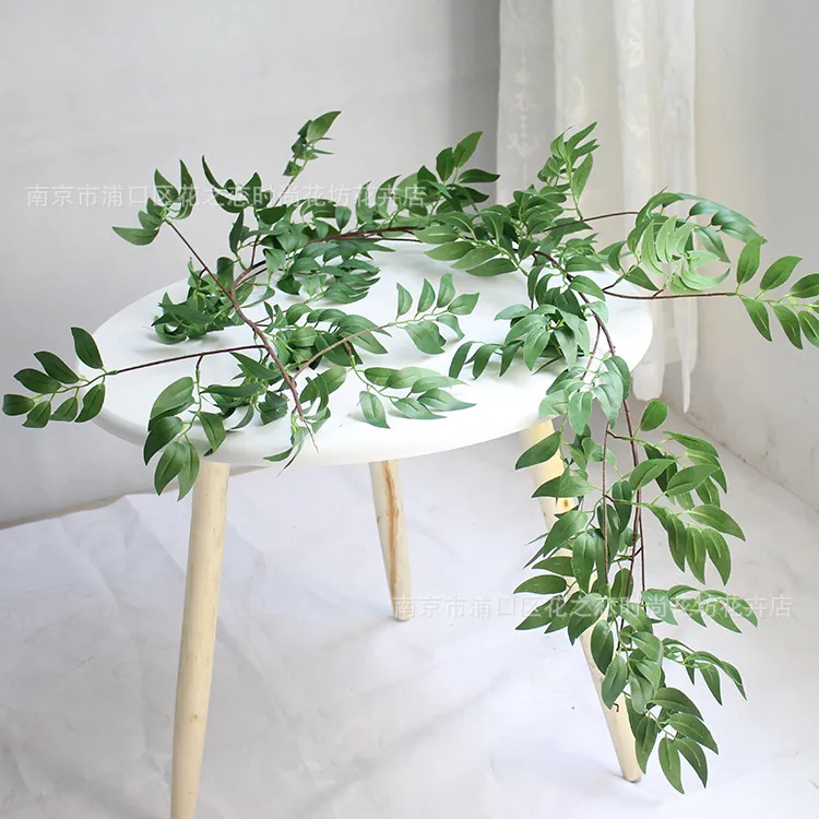 1.7mシミュレーション柳の葉の人工植物の植物の植物の家の装飾プラスチック製の造られた花rattan evergreen cirrus