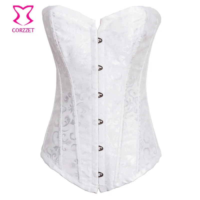 Готические свадебные корсеты и бюстье Bridal White Corset Top Sexi Белье Женщины Espartilhos E Corpeet Corselet Plus Размер S-2XL