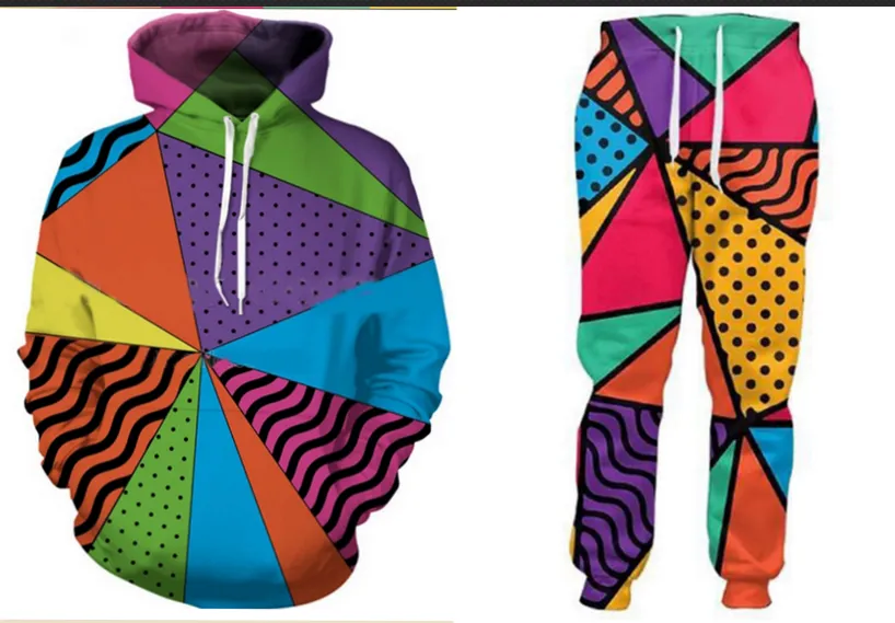 Wholesale New Fashion 90s Feel Hoodies Suits Men s Sweatshirt Joggers Funny Animal Print Set 2017 Fall Winter Unisex 3d Tracksuit Pants