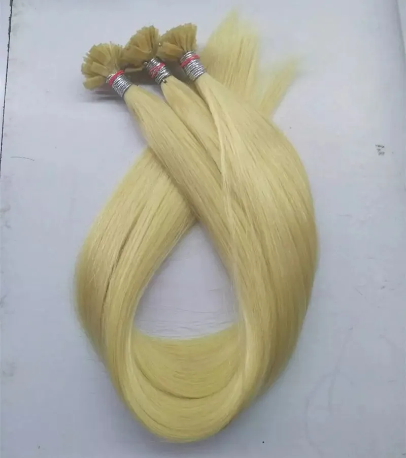 100G 100 STRANDS Pre połączone paznokcie u przedłużenia włosów 14 16 18 20 20 22 24 cala 5 kolorów Opcja Brazylijska Indian Remy Human Hair