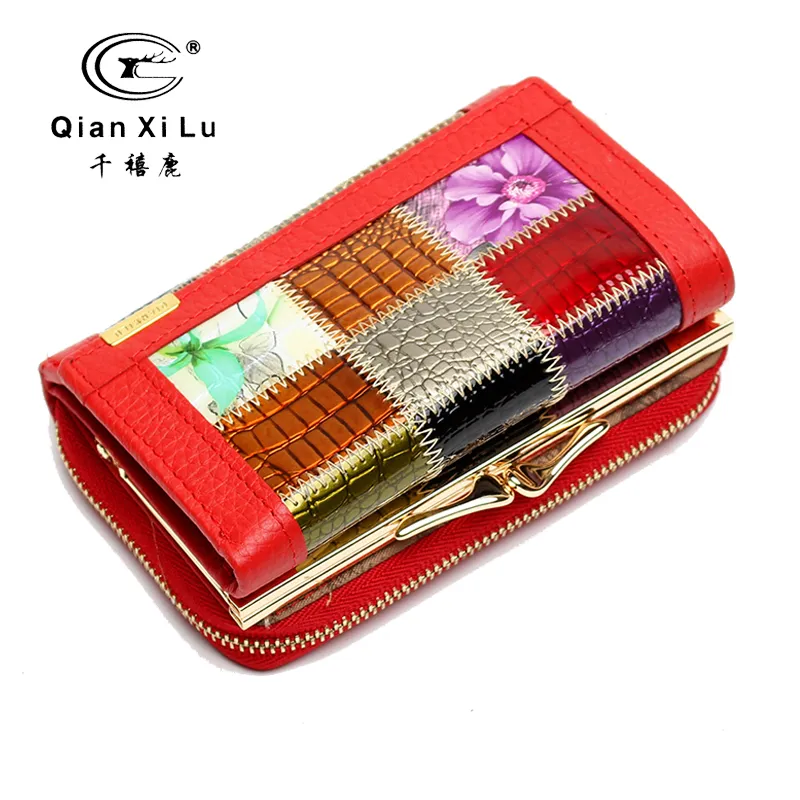 Qianxilu Brand Fashion Ladies Geometric Purse Coin Wallet carte porte monnaie femme carteira de couro women wallet281x