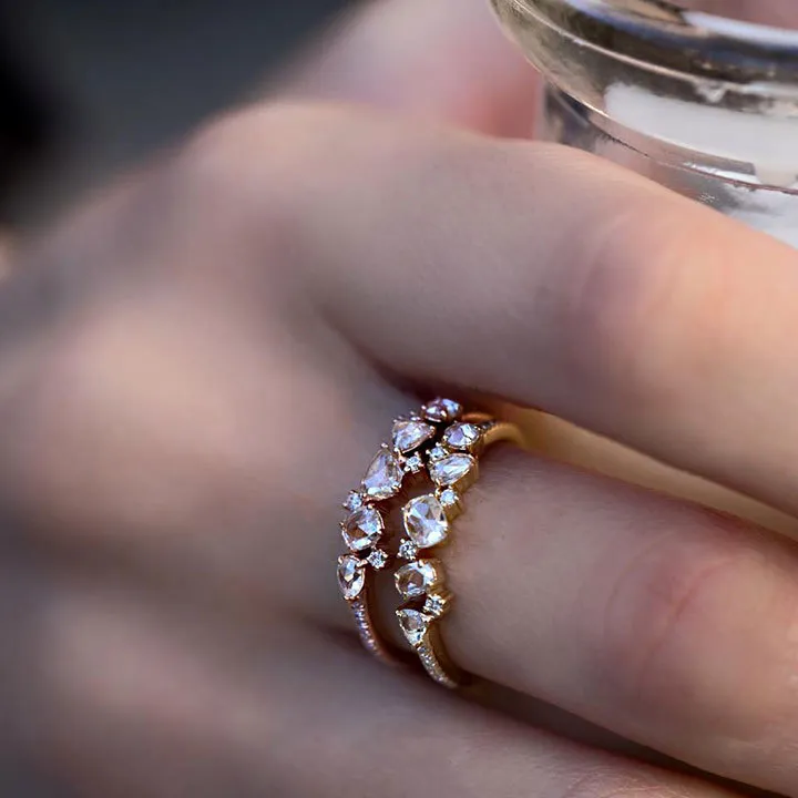 Anello A Grappolo CZ In Argento Sterling Anello Di Moda Oro - Main Image