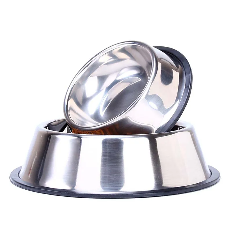 Stainless Dog Bowl Pets Steel Standard Pet Dog bowls Puppy Cat Food or Drink Water Bowl Dish