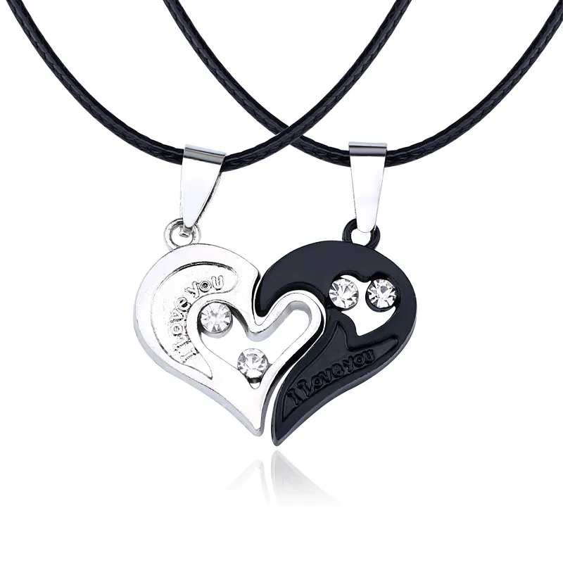 Collier 2-en-1 Cœur Amoureux - Saint-Valentin/Noël "I Love You" - NEUF Avec étiquettes