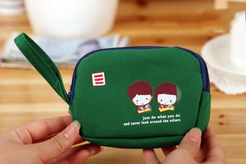 Korean Girls Canvas Coin Bags Women Key Wallets Cute Cartoon Mini Coin Purse Children Kids Gifts