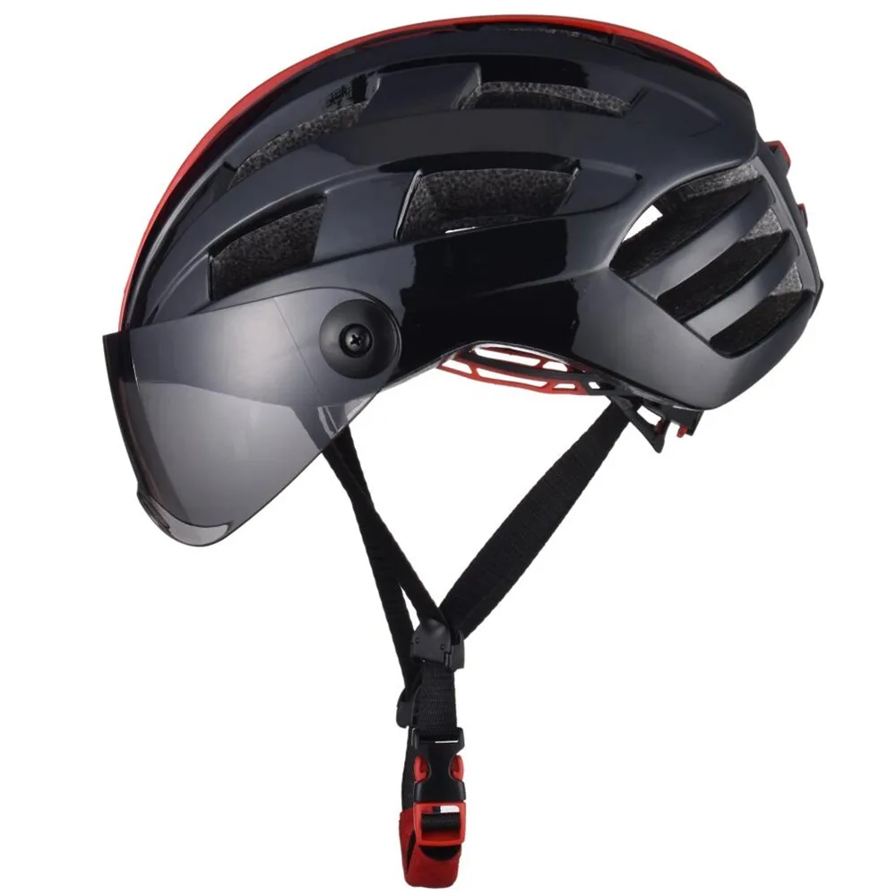 Casco da bicicletta luminoso Bike Cycling Mirrow Finished Regolabile Sicurezza unisex con specchio visiera Appositamente progettato per la mountain bike