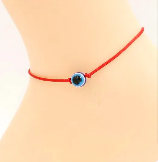 20 teile/los Hamsa Hand Evil Eye Anhänger Fußkettchen Frauen Boho Knöchel Roten Faden Armband Großhandel Kostenloser Versand