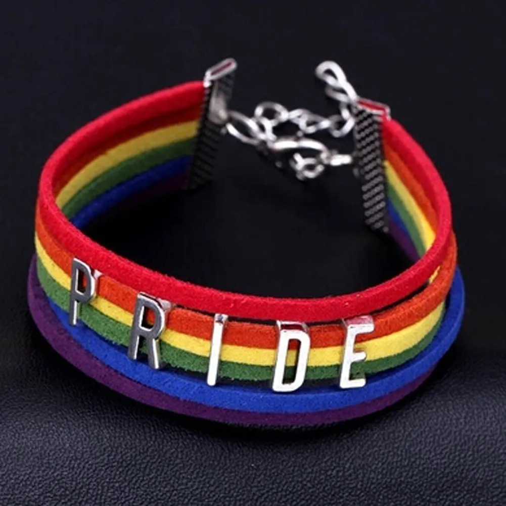 Hot Selling Handmade Pride Charm Heart Brainge Rainbow Gay Pride Bransoletka Lesbian Hot Bransoletka