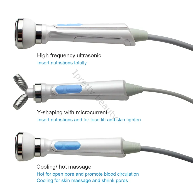 Kore tarzı 5 inç 1 soğutma RF mikro akım yüz asansör ultrasonik masaj hidrafasiyal mikrodermabrazyon hidro aqua soyma yüz makinesi