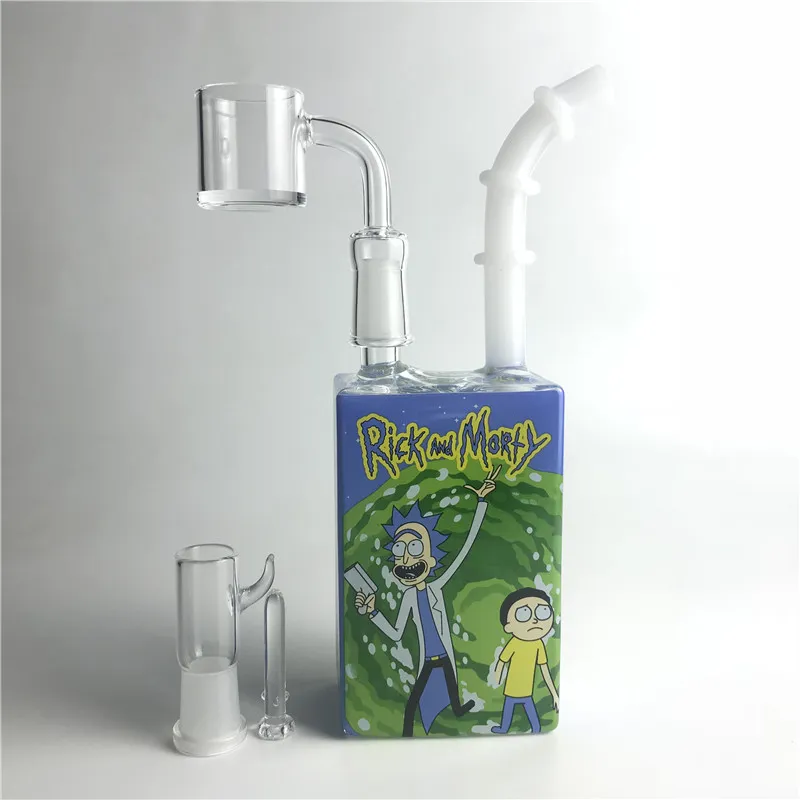 7.5 Inch Juice Box Glass Bongs With 14mm Female Thick Bottom