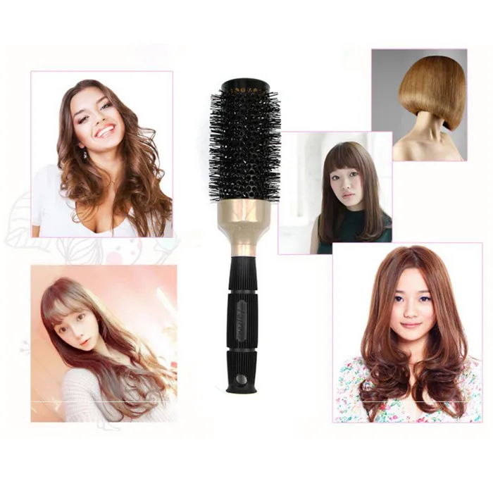 Ceramic&Nylon Round Hair Brush Barber Hairdressing Salon Styling Tools Curly Hairbrush Massage Bomb Quiff Roller Comb