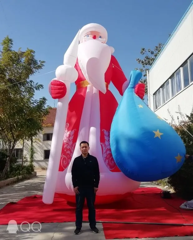 20ft High Santa Aufblasbar Für Weihnachten LED-Stufe Ereignis Dekor Inflatables Lieferant Nachtclub Parade Clearance