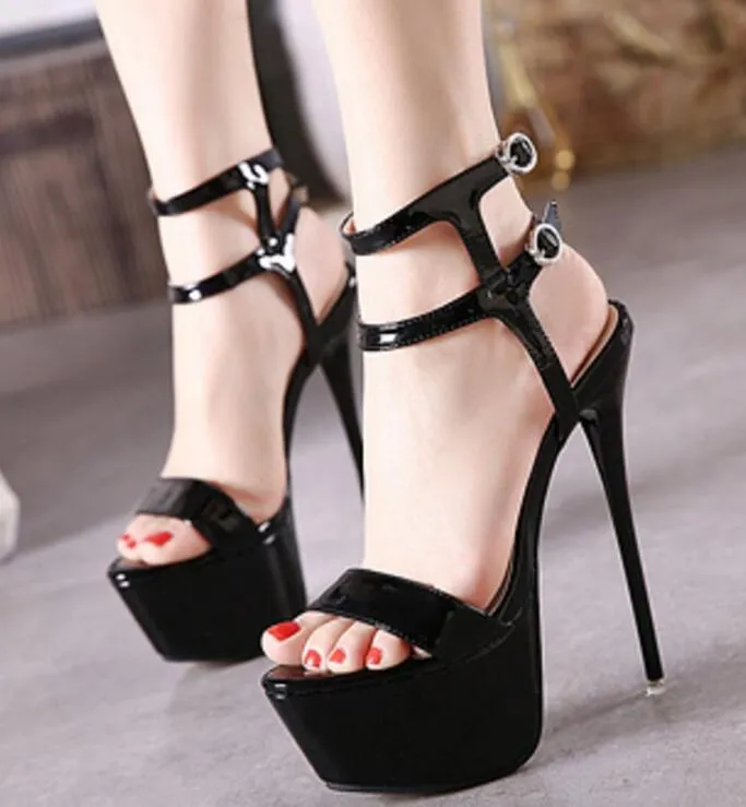 Czeski Buty Letnie Sandały Seksowne Pompy 16 CM Wysokie Obcasy Buty Kobiety Obcasy Party Buty Strappy Sandals Duży Rozmiar Kobiet Buty