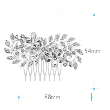 2018 Feis Hole Crystal Flower en Leaf Hair Combed Romantic Bridal Flower Hapdress Hair Accessoire voor bruid bruiloft A1566693