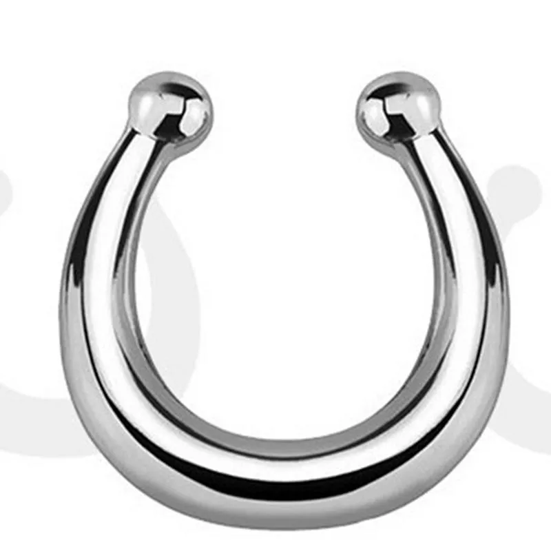 Mode Gefälschte Septum Medizinische Titan Nase Ring Bolzen Piercing Silber Kristall Indische Körper Clip Hoop Für Frauen Mädchen Schmuck geschenk