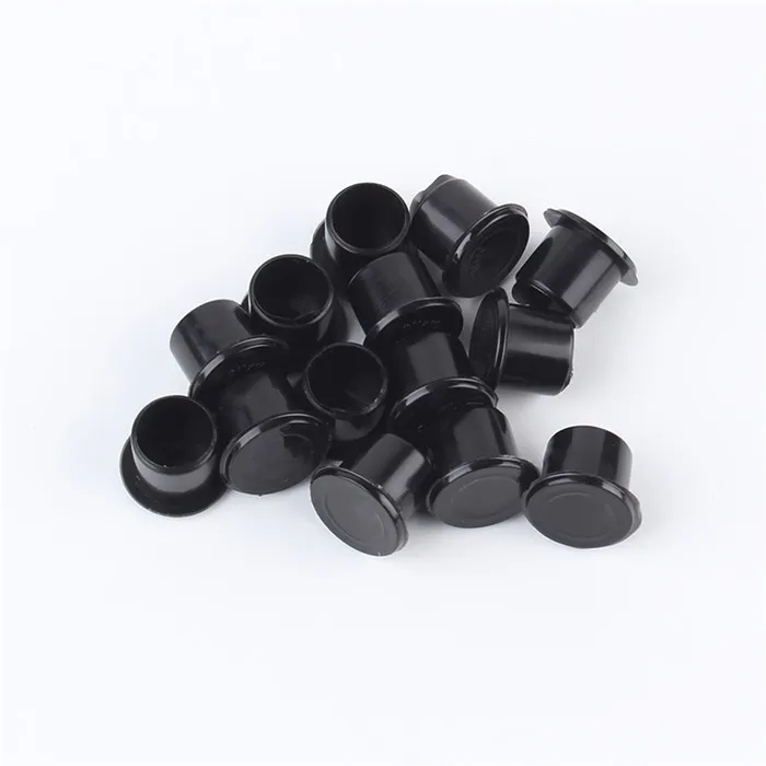 YILONG 1000 STKS Plastic Black Tattoo Ink Cups 11 * 13mm Tattoo Ink Cups Zwart Supply voor Tattoo Make-up Gratis verzending