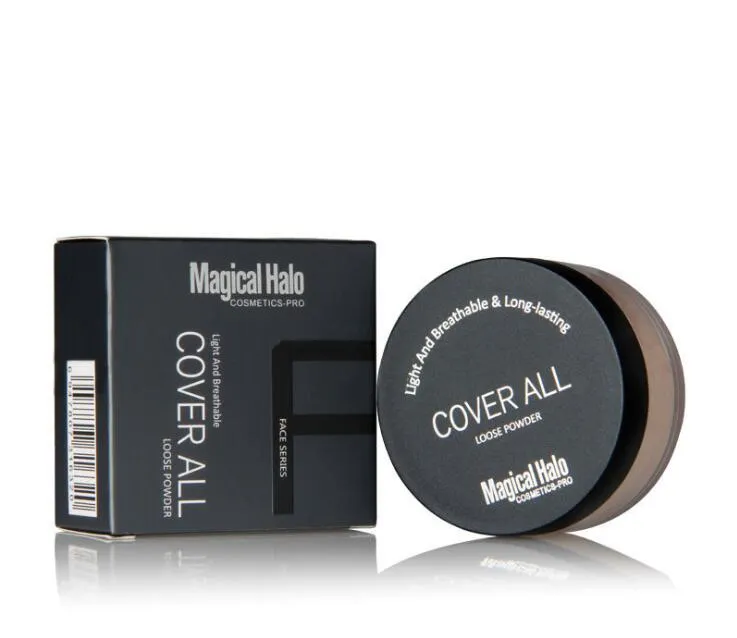 Magical Halo Lasting Foundation Loose Powder Waterproof Matte Setting Powder with Puff Concealer Light Banana Powder Mineral Makeup