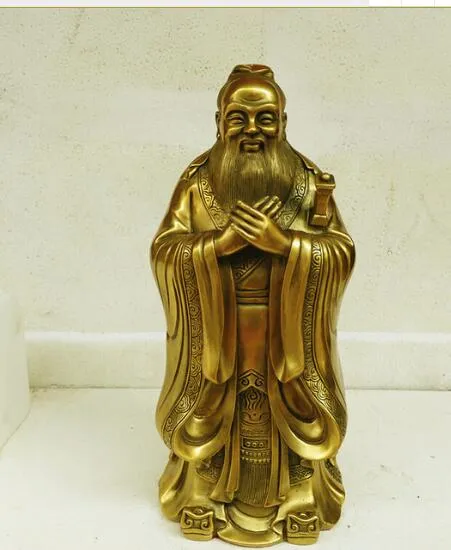 + Un Confucius comme des ornements en cuivre artisanat mobilier Ameublement envoyer professeur de leadership aîné cadeau ite