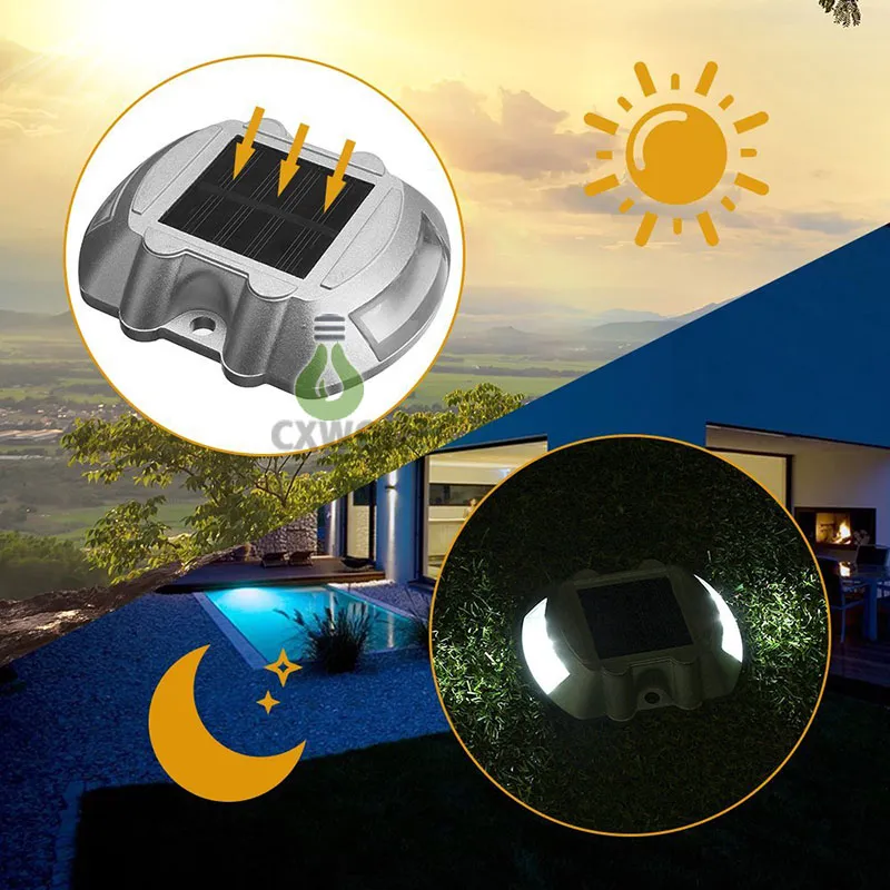 Solar Lamps Outdoor Dock lights LED Path Warning Step light Road Long ServiceTime Waterproof Wireless for driveway walkway3780024