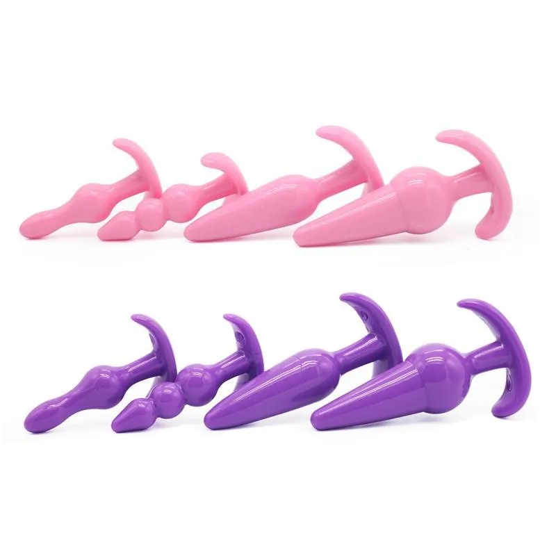 4st Set Silcione Anal Toys Butt Plugs Anal Dildo Anal Sex Toys Adult Products for Women and Men317o