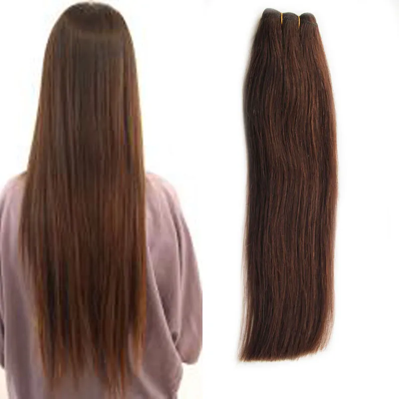 #2 Braziliaans recht Echt haar Haarweven 1 stuk 100% geen remy Echt haar Inslag Dikke bundels 8"- 26"