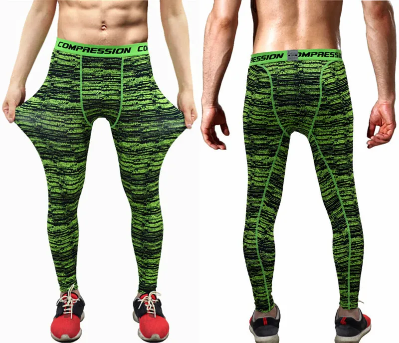 Stylish Camouflage Mens Compression Pants Sports Running Tights Long Pants Bodybuilding Joggers Skinny Full-length Leggings Trousers