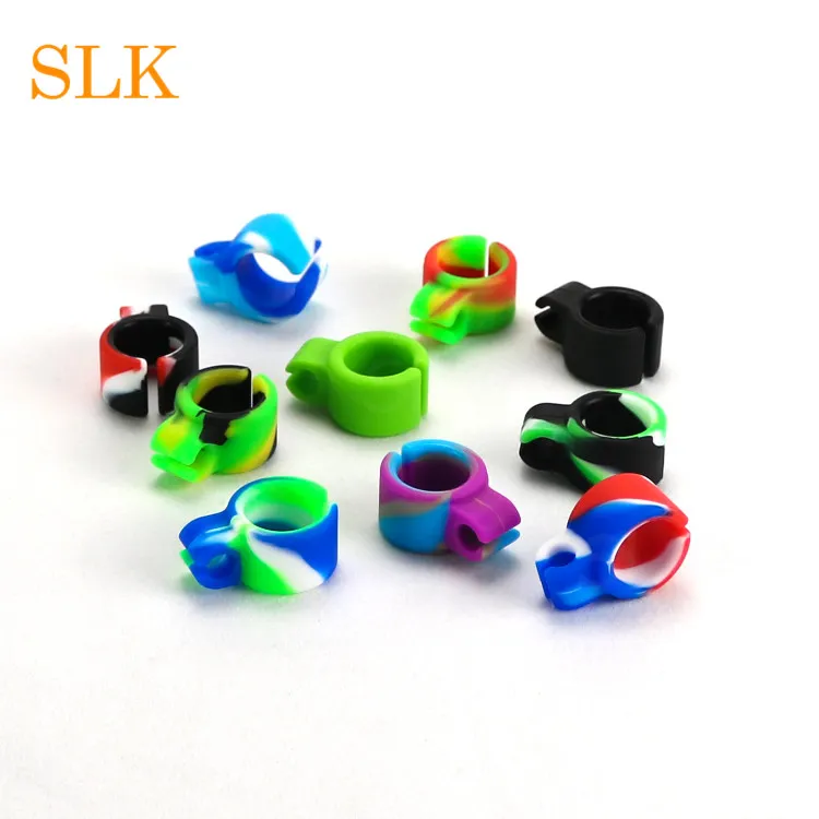 Silicone Smoking Cigarette holder Tobacco Joint Holder Ring regular size Smoking Tool accessories Gift For Man Women Pipes 10 color dab tool
