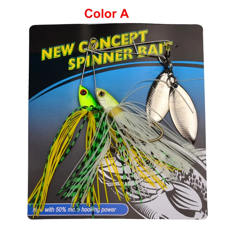 2 adet / grup Yeni Metal Spinner Balıkçılık Lures 20 Renkler Kaşık Yemler Jigs Buzzbait Bas Spinnerbaits Kanca Gerekir