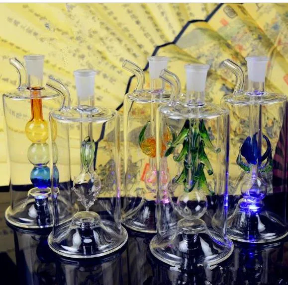 A variety of flowers with light water glass bottles Wholesale Glass bongs Oil Burner Glass Water Pipes Oil Rigs Smoking Free