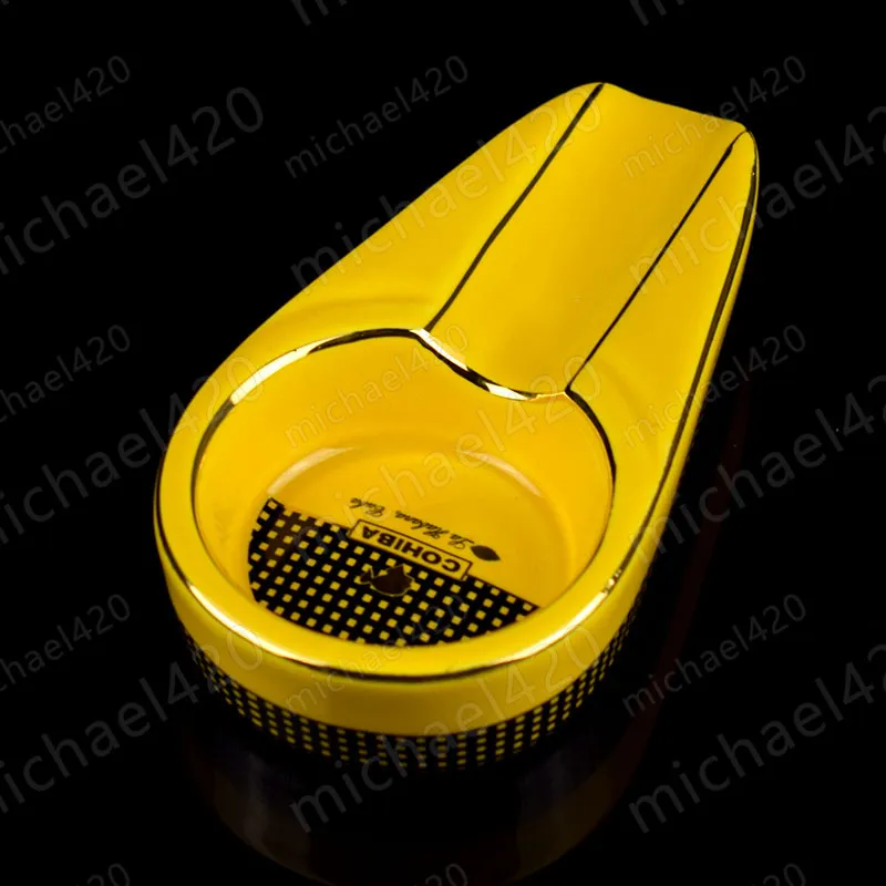 Yellow Color New Arrival Ashtray Mini Smoking Ashtray Metal Pocket Cigarette Cigar Ash tray Travel6800371